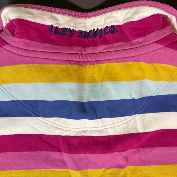 Lazy Jacks Womens Collared Sweatshirt XXL Pullover 1/4 Zip Jersey Knit Colorful - Picture 8 of 9